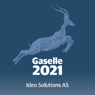 Utmerkelsen 'Gaselle 2021' for Ideo Solutions AS, bekreftelse på rask vekst og suksess for selskapet.
