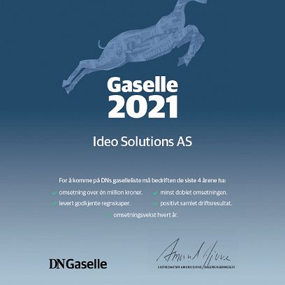 Ideo Solutions AS kåret til Gasellebedrift 2021
